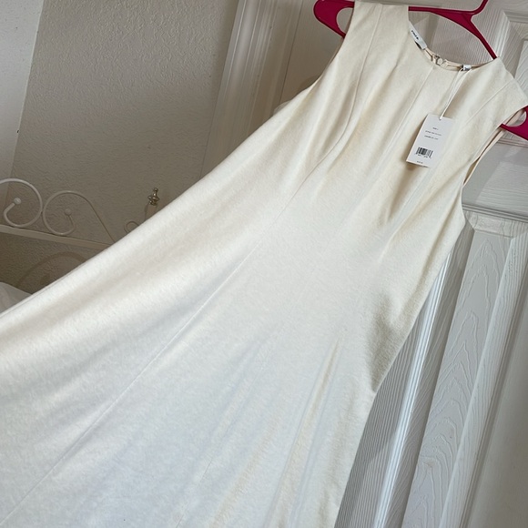 Vince Paneled Crew Neck Dress in Cream - Picture 8 of 9